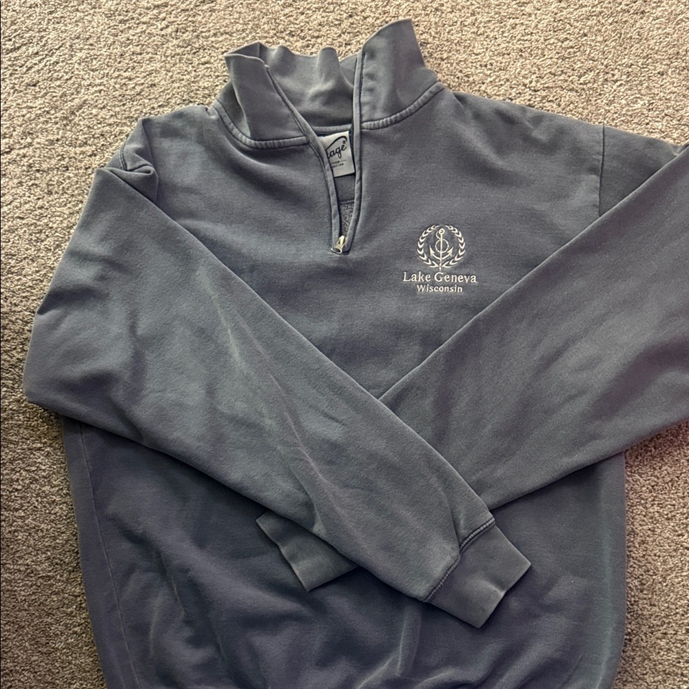 Geneva Men's Zip-Up Sweater in Charcoal